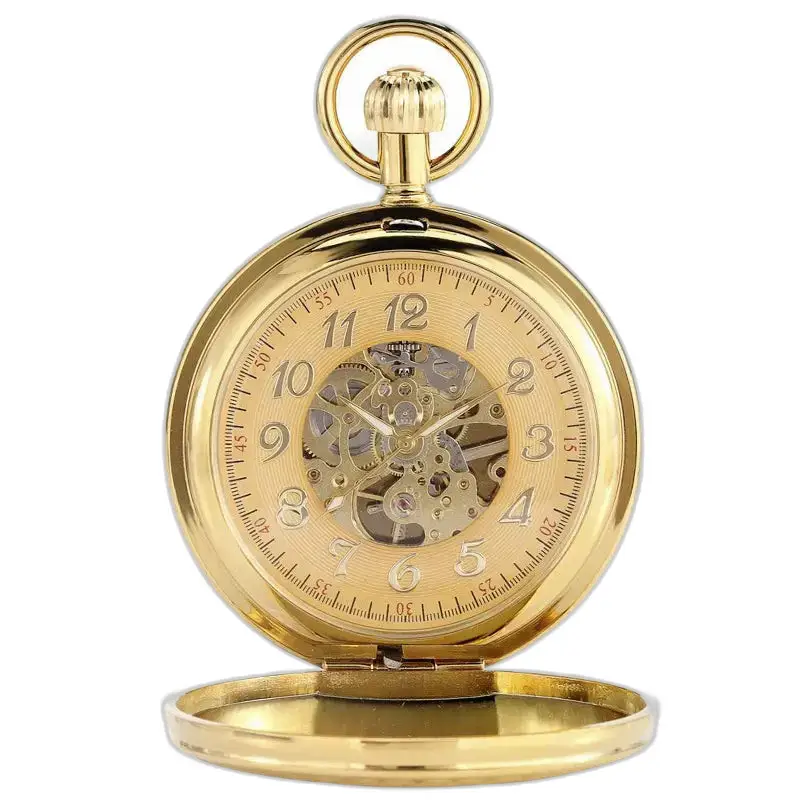 Montre à Gousset Double Demi Chasseur Automatique Luxe en or élégant et mécanique