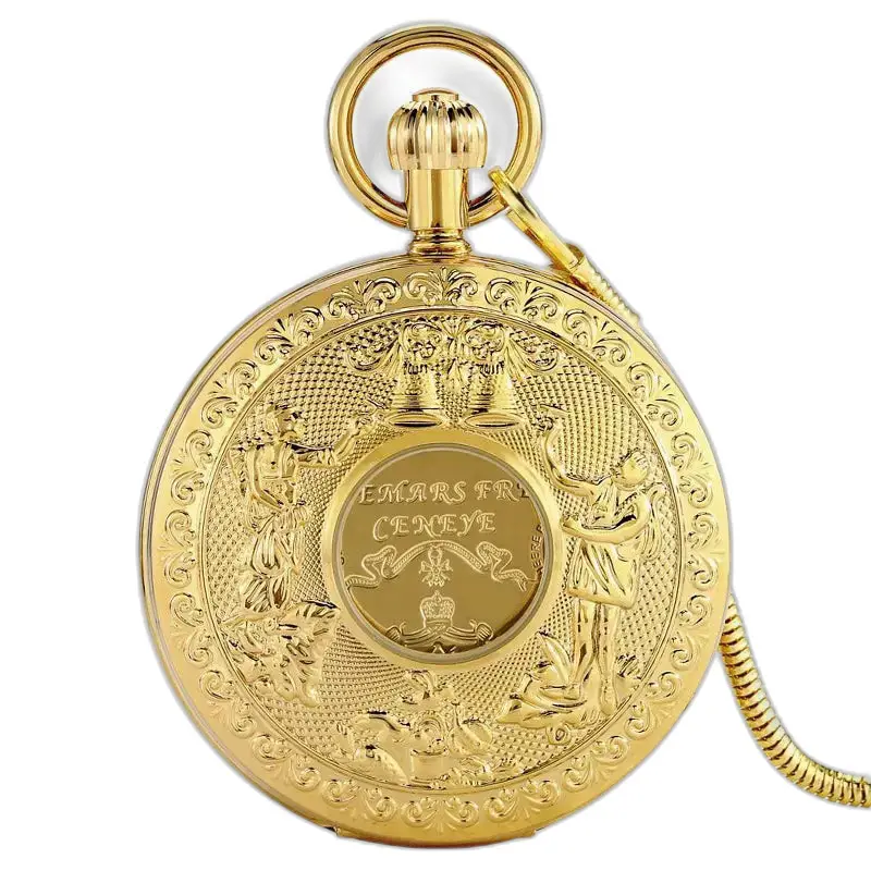 Montre à Gousset Double Demi Chasseur Automatique Luxe en or orné et élégant