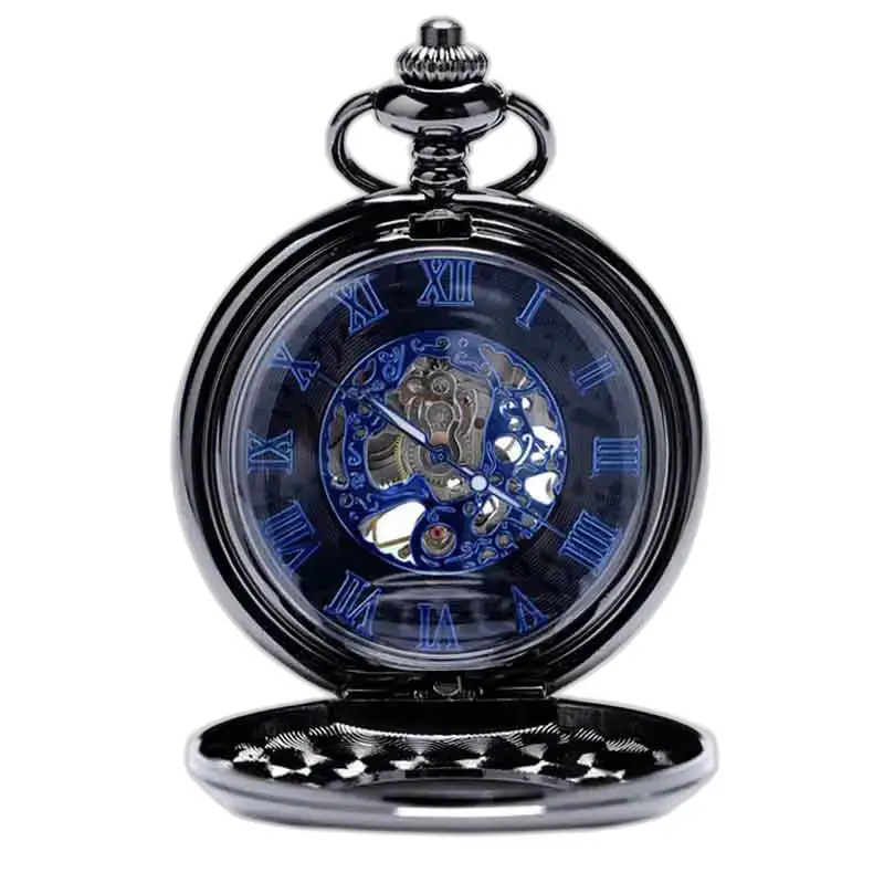 Montre à Gousset élégante pour Homme avec design unique et boîtier noir squeletté