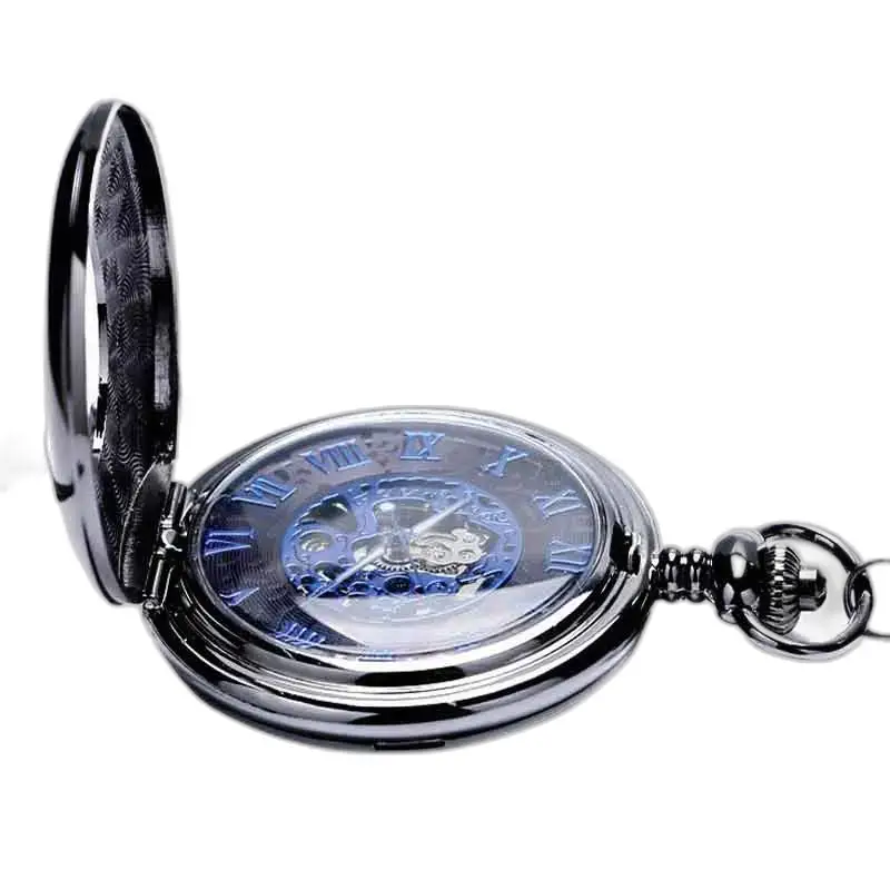 Montre à gousset élégante pour Homme avec un design unique et un boîtier noir en métal