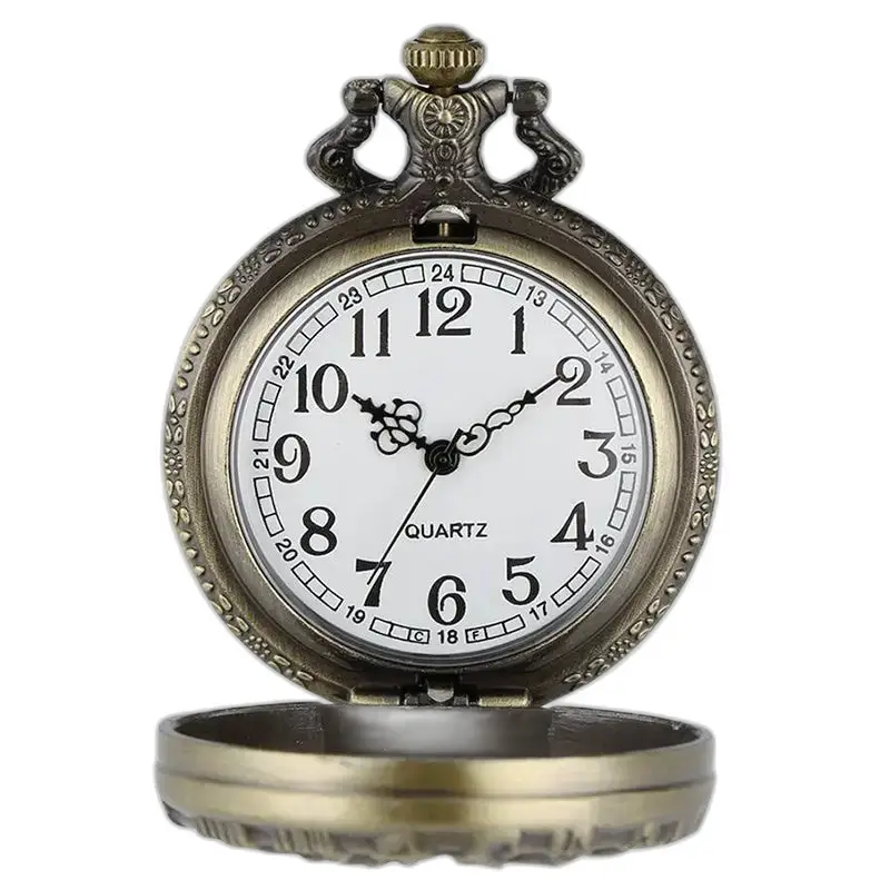 Montre à Gousset Femme Collier Vintage Bronze avec détails ornés en style vintage