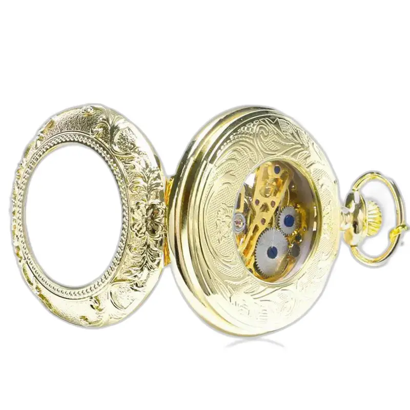 Montre à gousset Golden Charm Luxe avec mécanisme visible en or ornés