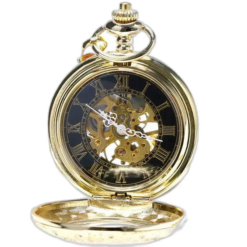 Montre à gousset Golden Charm Luxe Homme Femme, élégant garde-temps doré