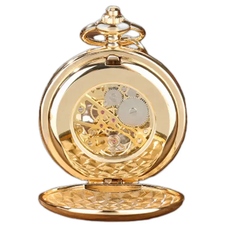 Montre à Gousset Golden Memory Luxe avec un élégant cadran doré et design mécanique