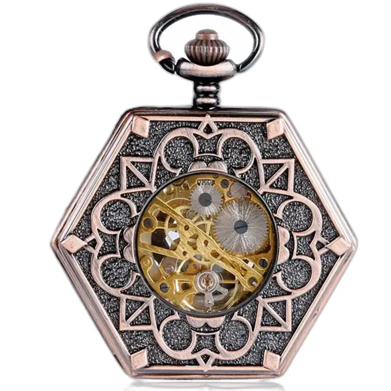 Montre à gousset hexagone luxe affichant un design élégant et unique pour homme et femme