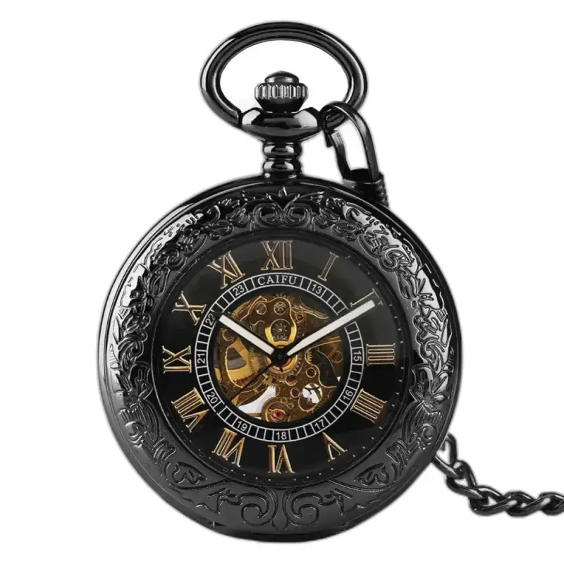 Montre à Gousset Iridium Automatique Steampunk Noir en poche iridium raffinée