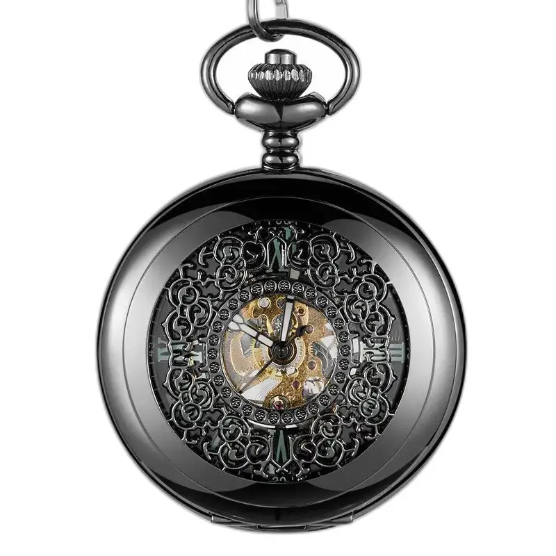 Montre à Gousset Lumineuse Evil Flower avec un élégant design noir orné