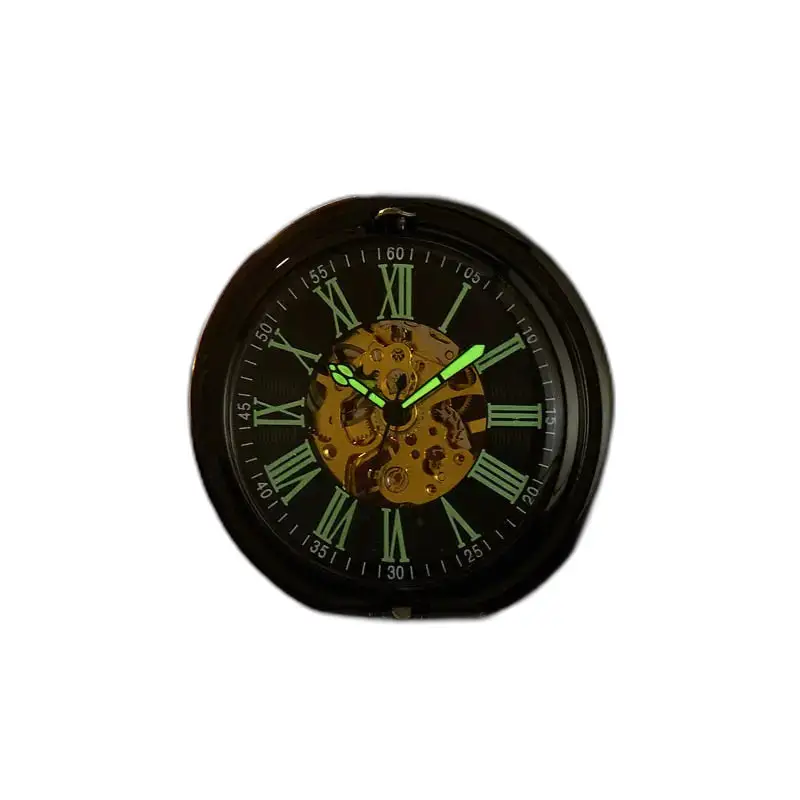 Montre à Gousset Lumineuse Evil Flower avec un cadran noir et des aiguilles lumineuses
