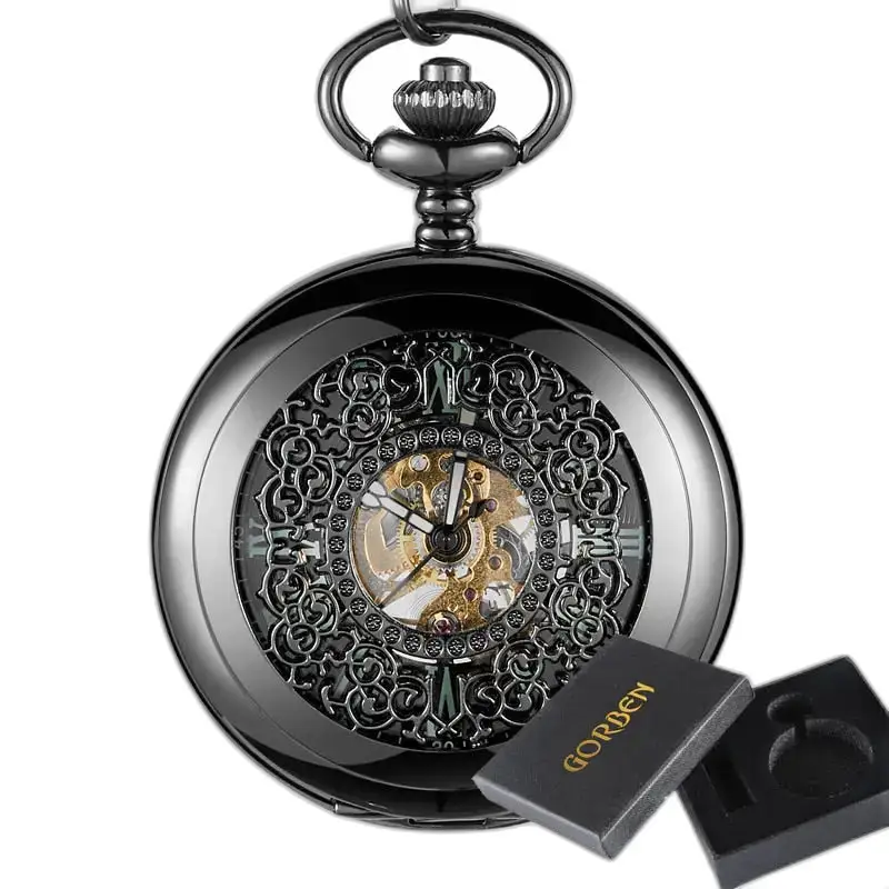 Montre à Gousset Lumineuse Spider Ruins avec un design noir et orné