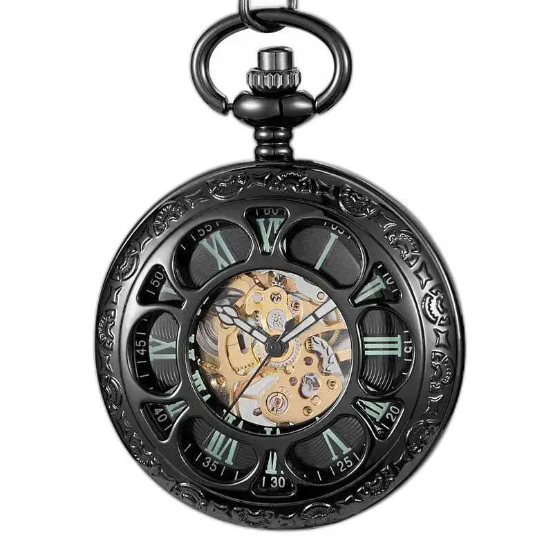 Montre à Gousset Lumineuse Spider Ruins avec un cadran noir et design élégant