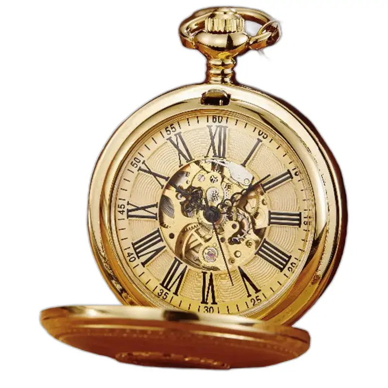 Montre à Gousset Luxe Classic Automatique en or avec engrenages visibles
