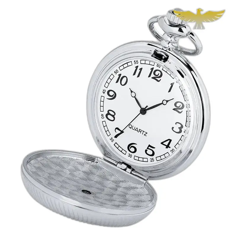 Montre à gousset Luxe avec ouverture, collier tournante émeraude pour homme et femme