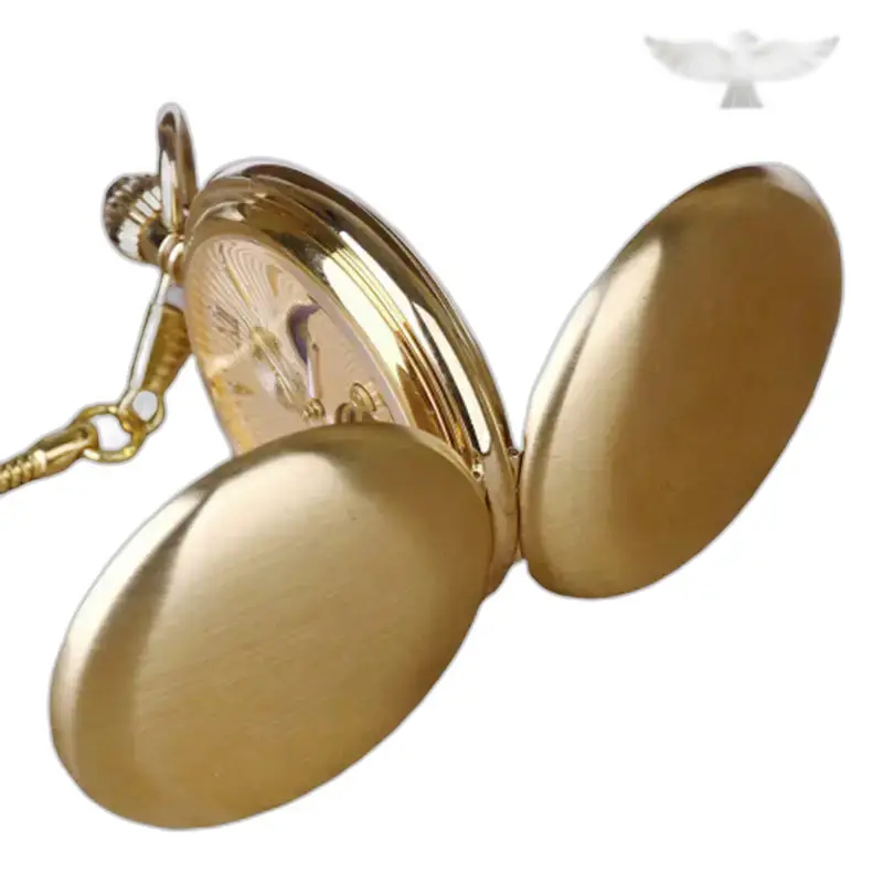 Montre à gousset Luxe Double Clapet Or avec phase lunaire ouverte en or