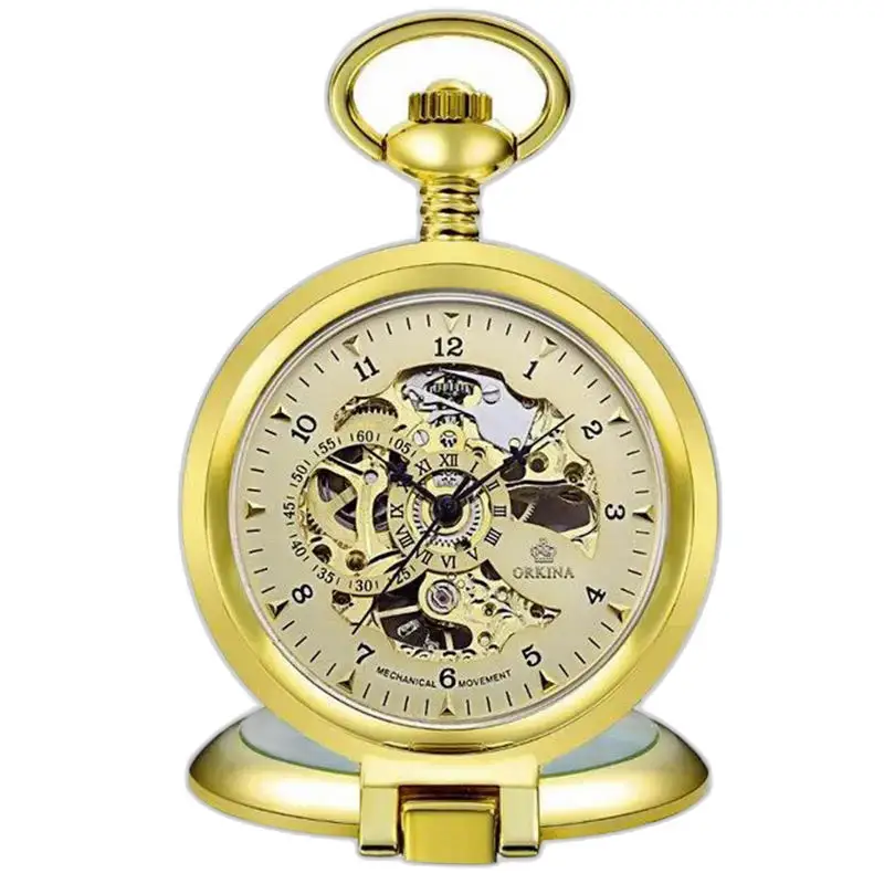 Montre à gousset Orkina en or avec mouvement mécanique élégant