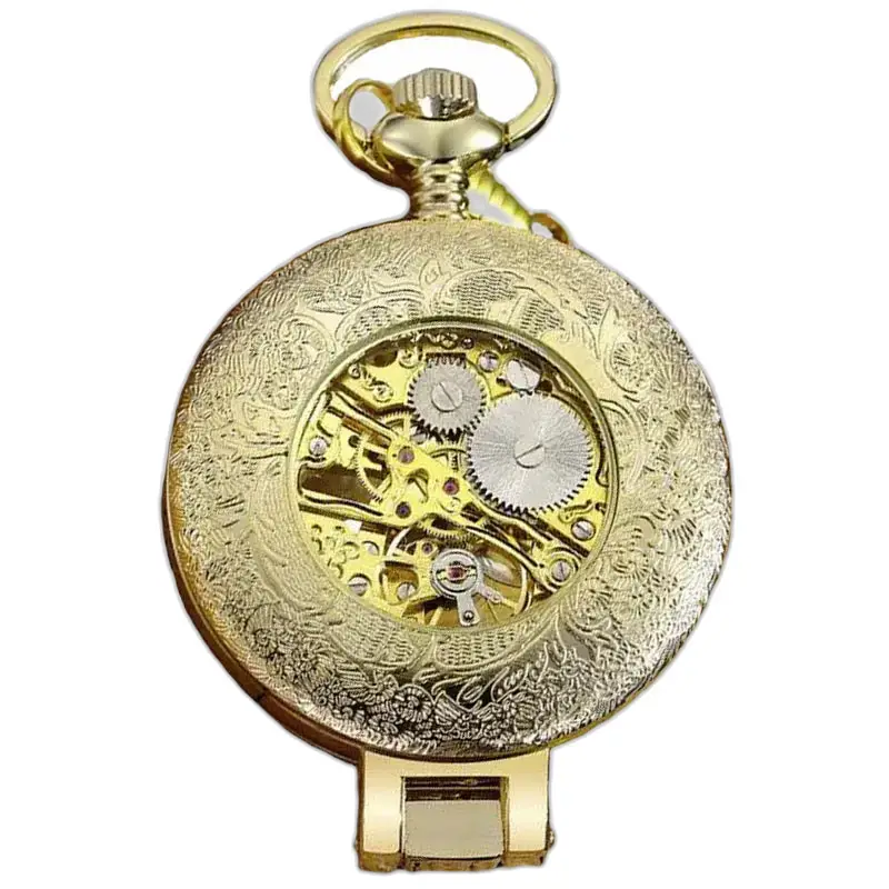 Montre à gousset Luxe Marque Orkina Argent avec un mouvement mécanique doré