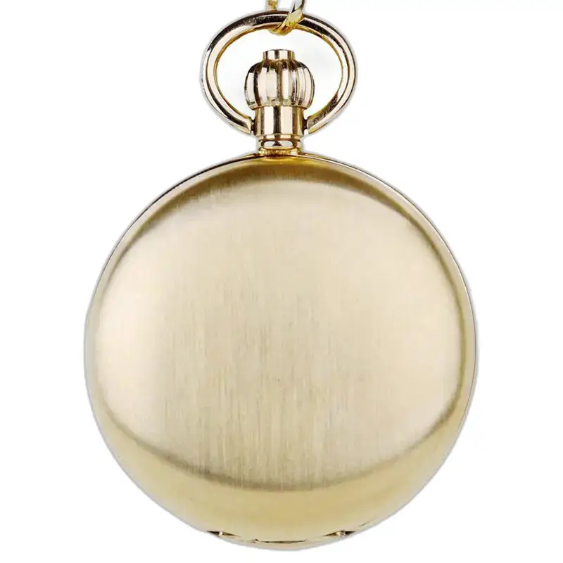 Montre à gousset luxe avec mouvement mécanique double chasseur dorée élégante