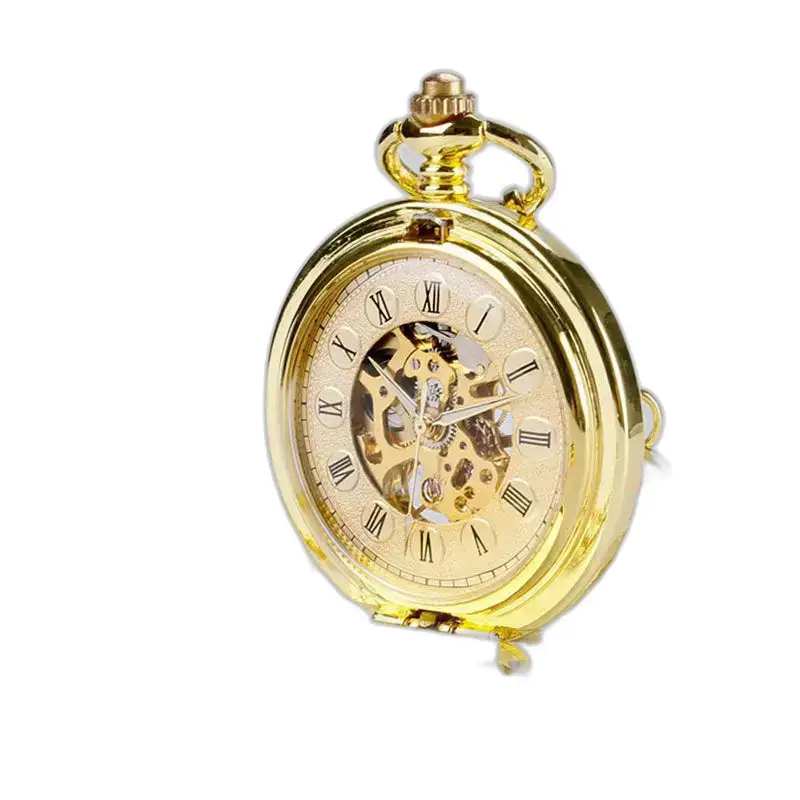 Montre à gousset luxe mécanique remontage manuel dorée avec mouvement mécanique