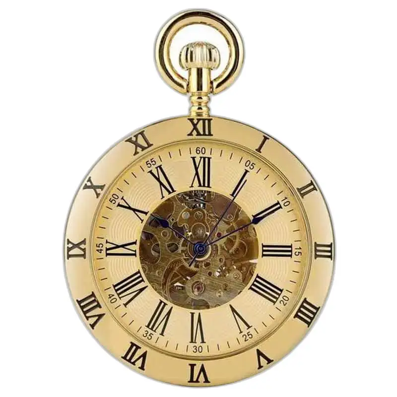 Montre à Gousset Luxe Pierre D’or avec gears visibles et finition dorée élégante