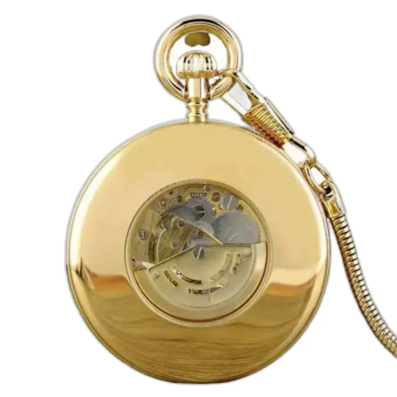 Montre à Gousset Luxe Pierre D’or avec un mécanisme doré élégant et sophistiqué