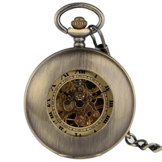 Montre à Gousset Luxury Dream Bronze Homme avec mécanisme visible et design antique