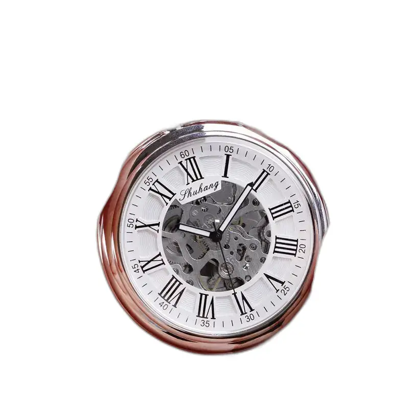 Montre à Gousset Mécanique Argent avec Cadran Ouvert et design squeletté élégant