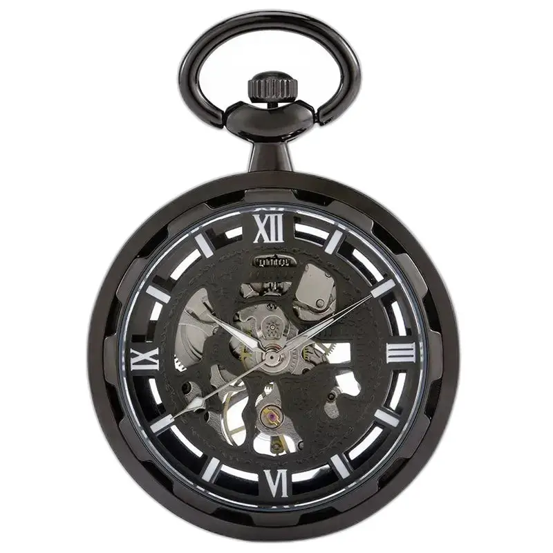 Montre à Gousset Mécanique Black Dream Chic avec mécanisme noir élégant