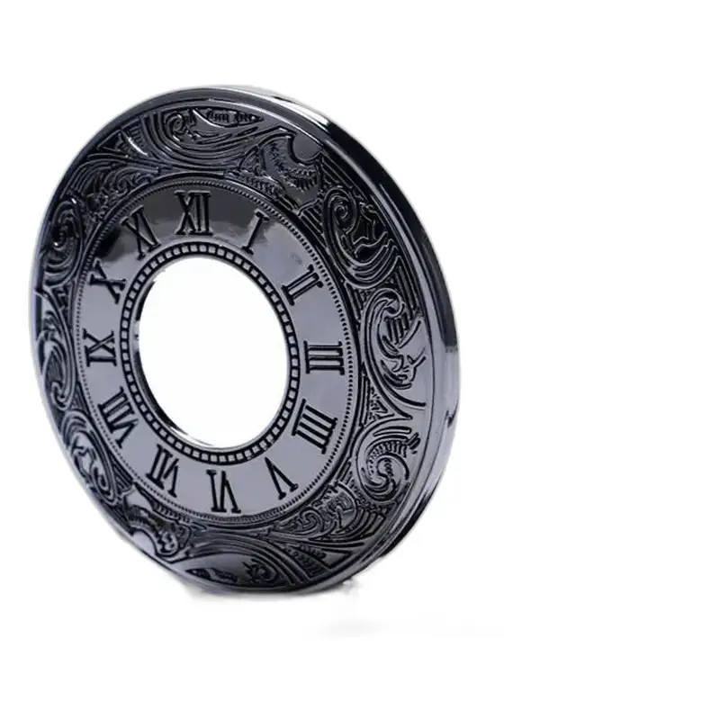 Montre à gousset Mécanique Black Metal Chic avec cadran orné et chiffres romains