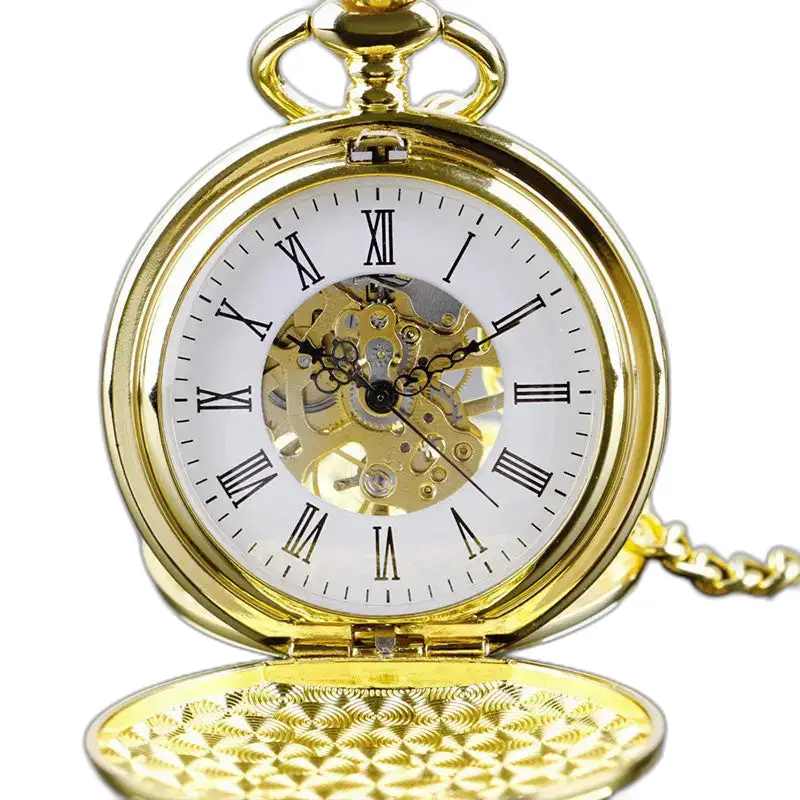 Montre à Gousset Mécanique Double Chasseur Homme en or tonique, élégante et raffinée