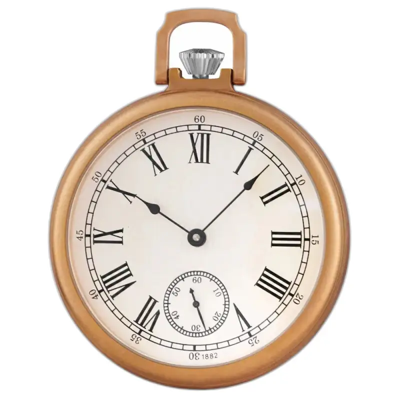 Montre à Gousset Mécanique Gold Vintage, montre à gousset dorée avec chiffres romains
