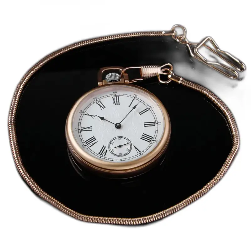 Montre à gousset mécanique gold vintage avec chaîne, un bijou d’exception