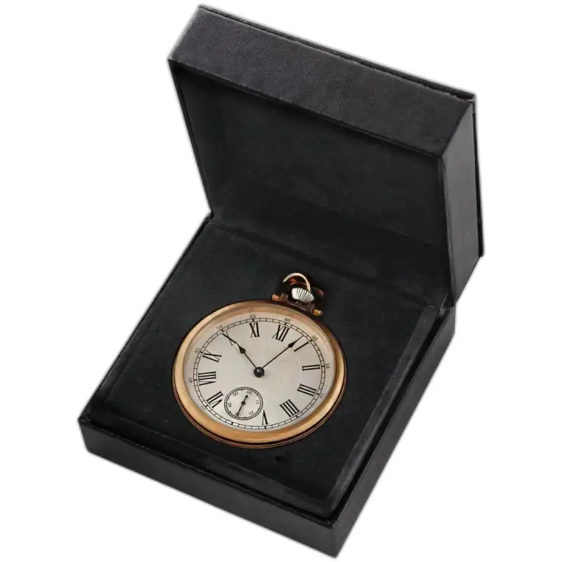 Montre à gousset Mécanique Gold Vintage avec montre en or dans une boîte noire