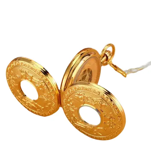 Montre à gousset Mécanique Golden Bell Luxe avec design floral orné