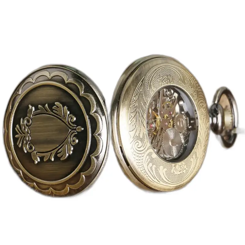 Deux montres à gousset en bronze mécanique au style vintage, Montre à Gousset Luxe