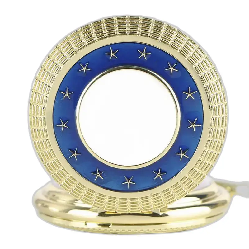 Médaillon en or avec étoile bleue pour montre à gousset mécanique Luxe Or