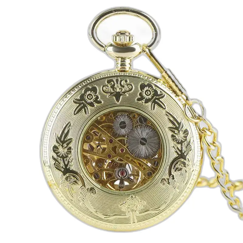 Montre à Gousset Mécanique Luxe Or, montre gousset dorée avec chaîne élégante