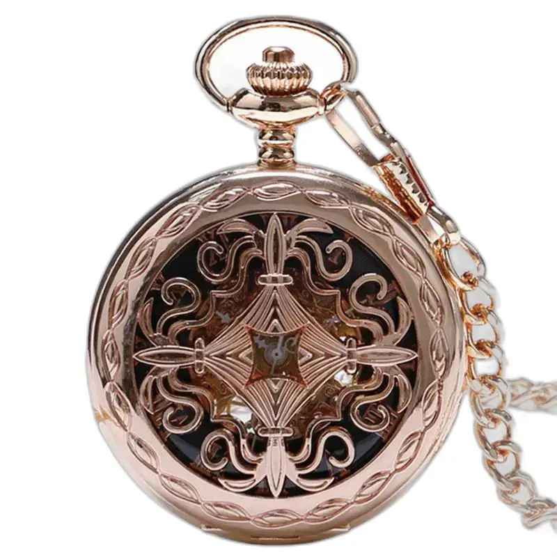 Montre à gousset mécanique rose gold Lady avec un élégant design en or rose