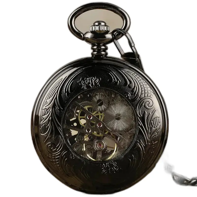Montre à Gousset Mécanique Transparent Glass avec un élégant mouvement mécanique