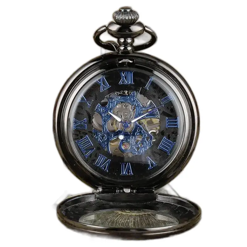 Montre à Gousset Mécanique Transparent Glass avec mouvement mécanique et design chic