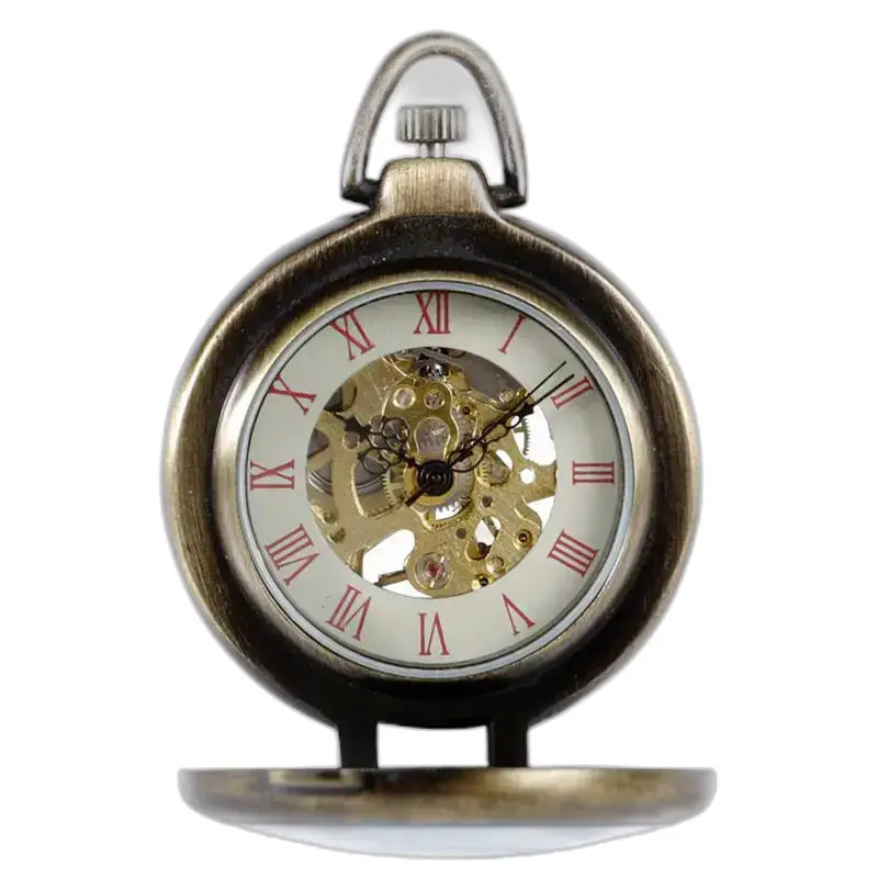 Montre à Gousset Mécanique Vintage Luxe avec un cadran en bronze élégant