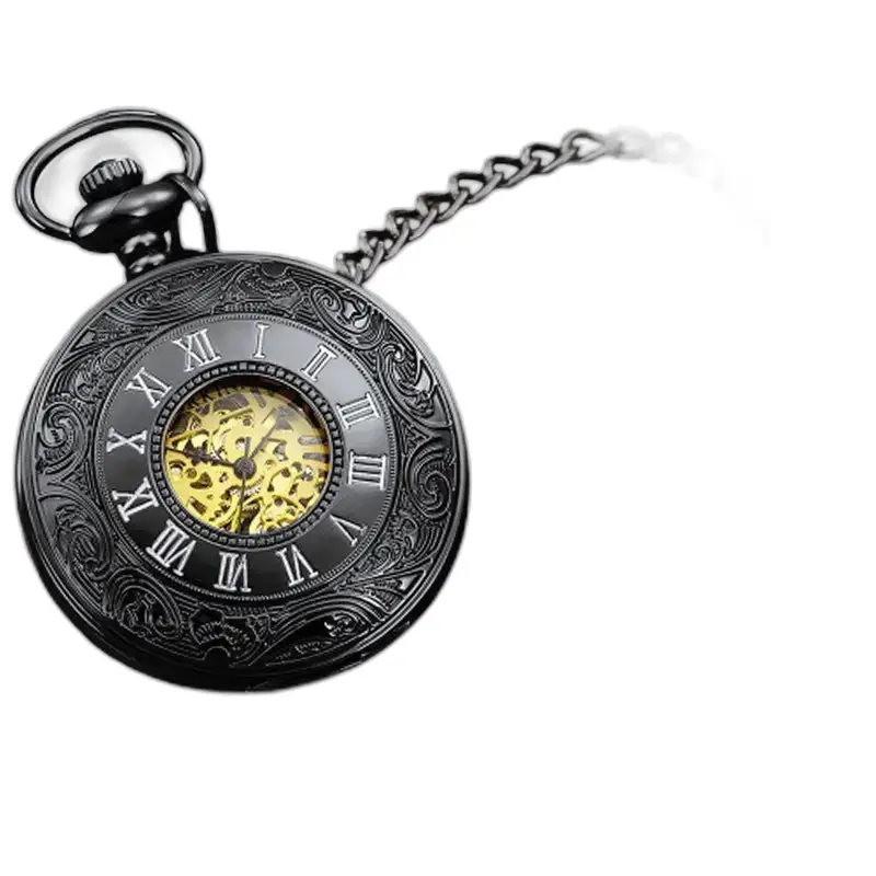 Montre à Gousset Moderne Mécanique Chic avec chaîne, élégante et raffinée