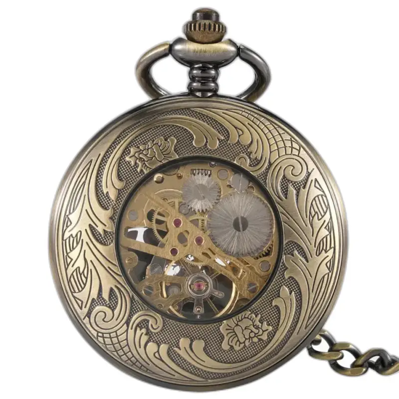 Montre à gousset ornée en bronze, modèle navigation mécanique remontage manuel vintage