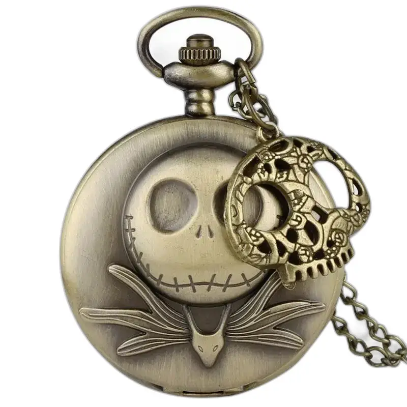 Montre à gousset vintage avec design Jack Skellington, thème Nightmare Before Christmas