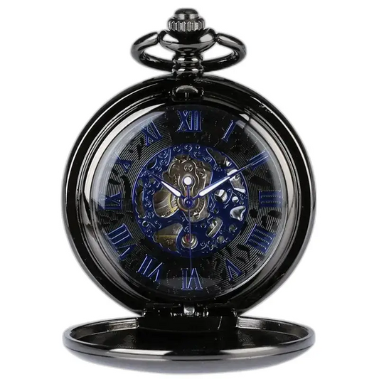 Montre à Gousset Noire Moderne Chic avec un design élégant et mécanique unique