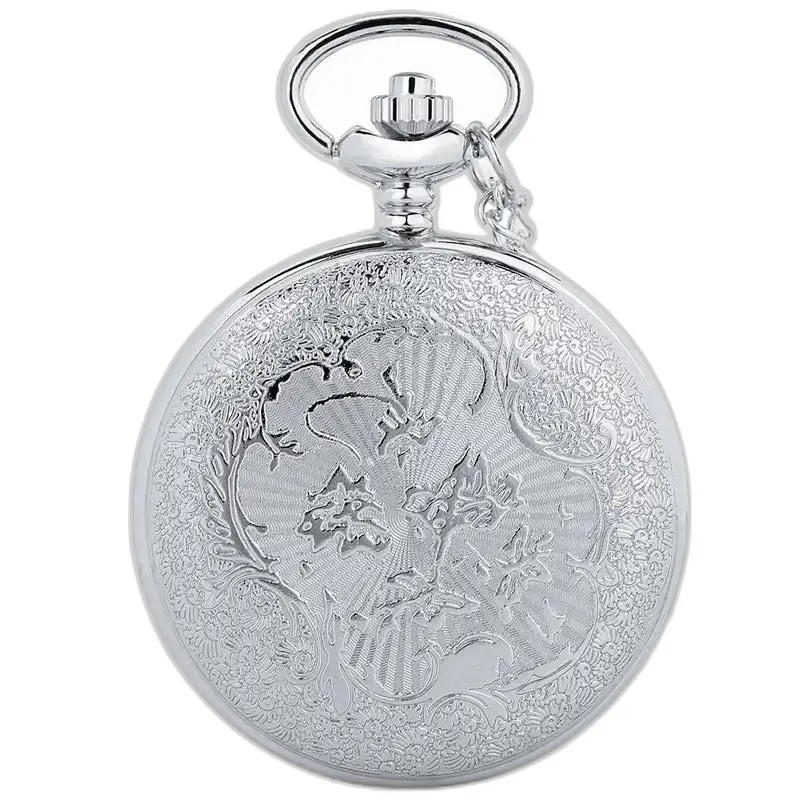 Montre à gousset argent fleurs avec design gravé, élégant et raffiné