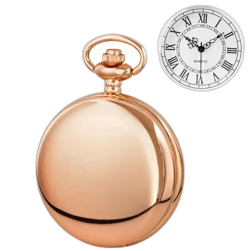 Montre à gousset Or Rose Quartz Pink Mirror avec cadran distinct en or rose
