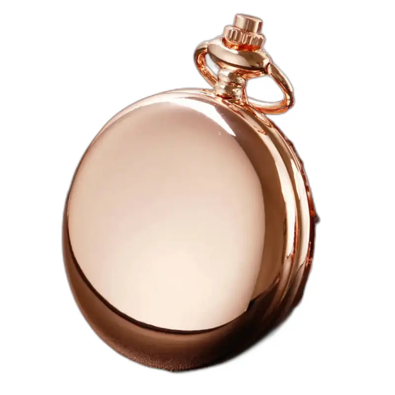 Montre à Gousset Or Rose Quartz Pink Mirror avec un élégant cadran en or rose