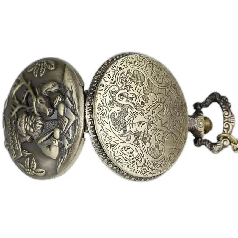 Ornate bronze montre à gousset Père Noël pour un style fantaisie unique