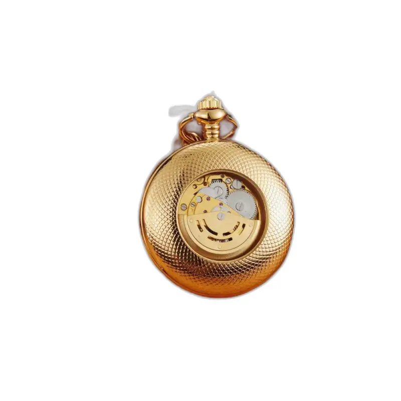 Montre à Gousset Poche Luxury Gold Relief avec un élégant cadran doré en relief