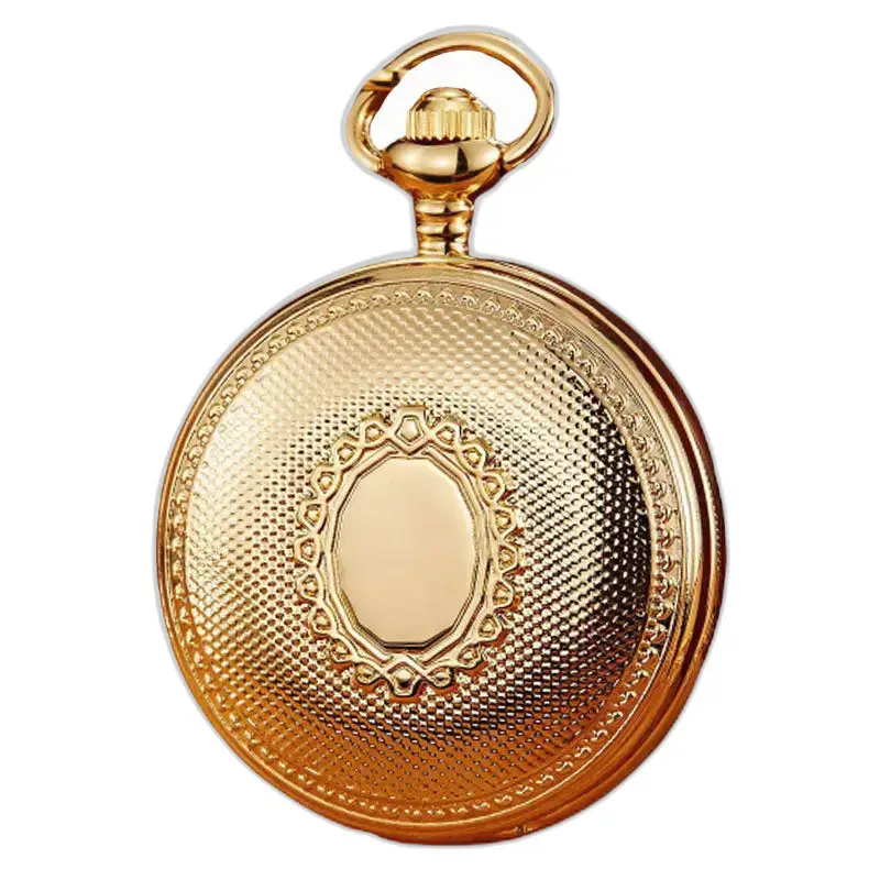 Montre à Gousset Poche Luxury Gold Relief, élégant garde-temps en or