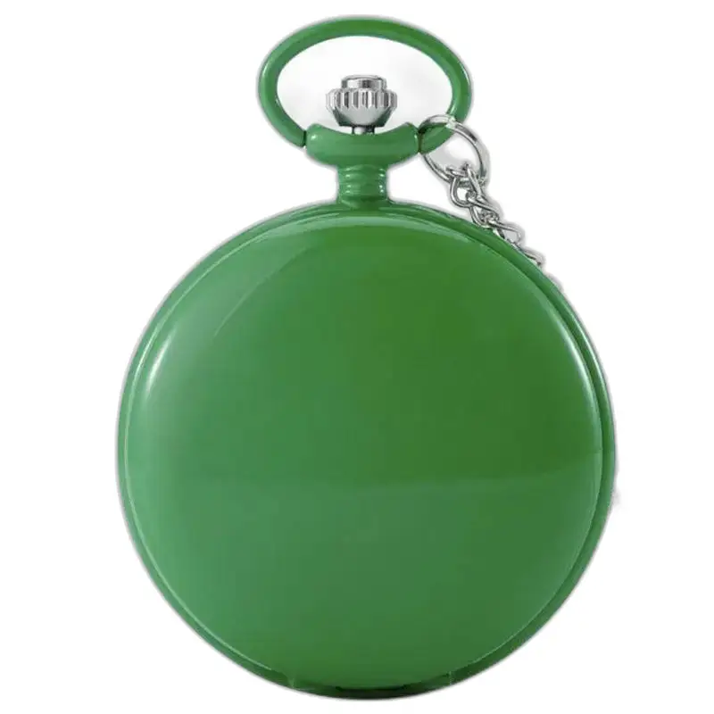 Montre à gousset Quartz Chasseur Colorful moderne avec chaîne et couleur verte